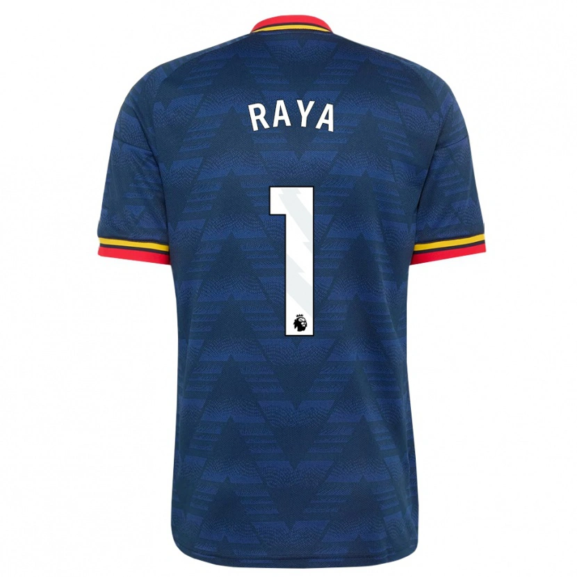 Danxen Enfant Maillot David Raya #1 Midnightblue Jaune Rouge Tenues Extérieur 2026/27 T-Shirt