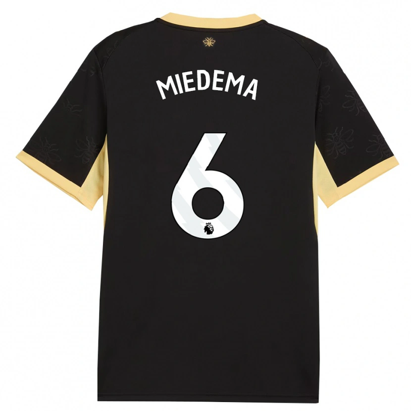 Danxen Enfant Maillot Vivianne Miedema #6 Noir Jaune Tenues Extérieur 2026/27 T-Shirt