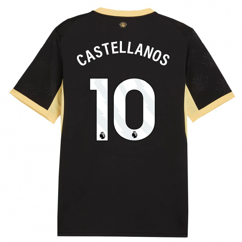 Danxen Enfant Maillot Deyna Castellanos #10 Noir Jaune Tenues Extérieur 2026/27 T-Shirt