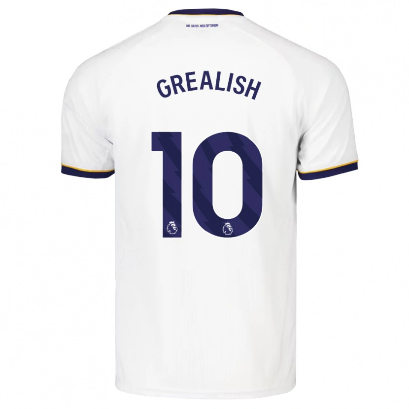 Danxen Enfant Maillot Jack Grealish #10 Midnightblue Blanc Jaune Tenues Extérieur 2026/27 T-Shirt