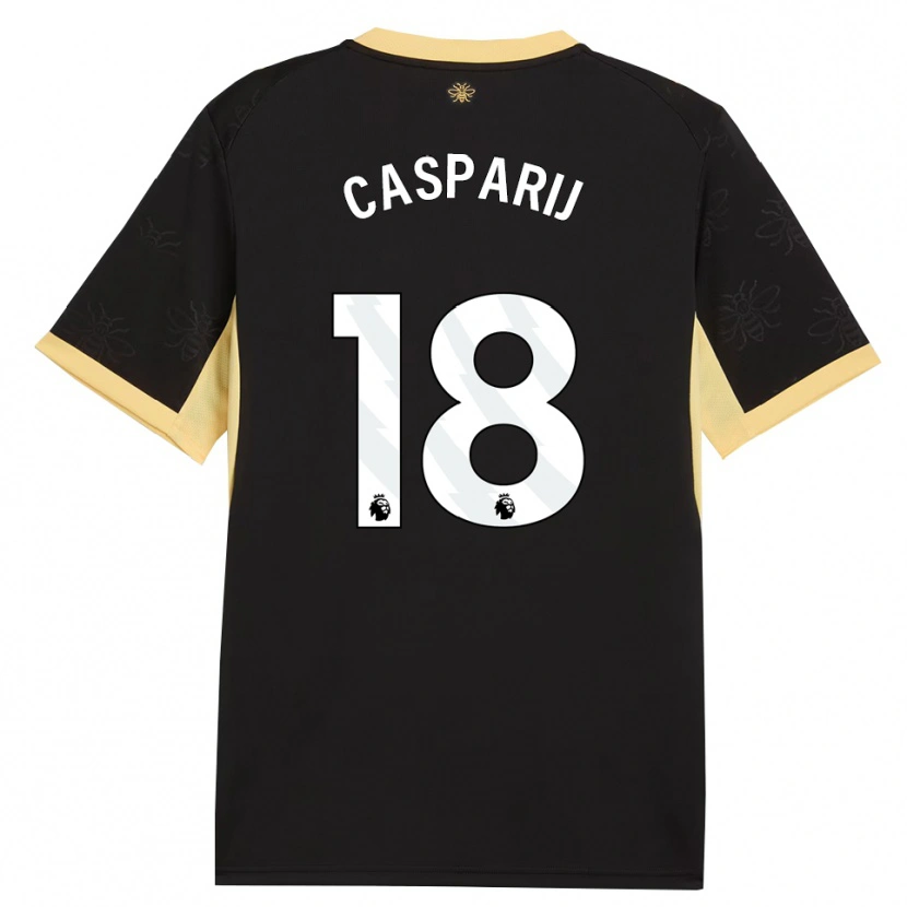 Danxen Enfant Maillot Kerstin Casparij #18 Noir Jaune Tenues Extérieur 2026/27 T-Shirt