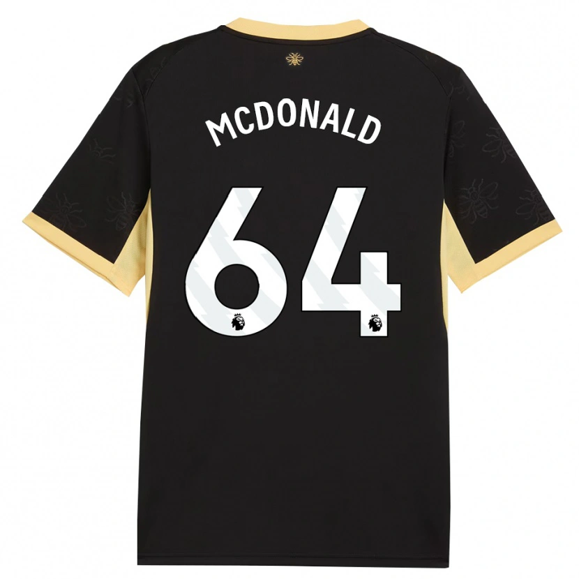 Danxen Enfant Maillot Rowan Mcdonald #64 Noir Jaune Tenues Extérieur 2026/27 T-Shirt