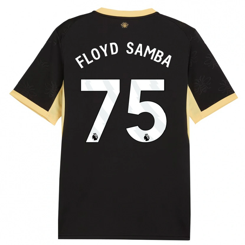 Danxen Enfant Maillot Floyd Samba #75 Noir Jaune Tenues Extérieur 2026/27 T-Shirt