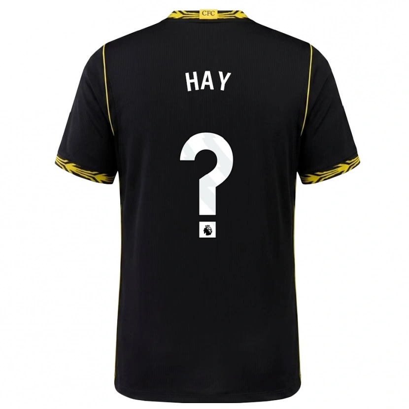 Danxen Enfant Maillot Noah Hay #0 Noir Jaune Tenues Extérieur 2026/27 T-Shirt