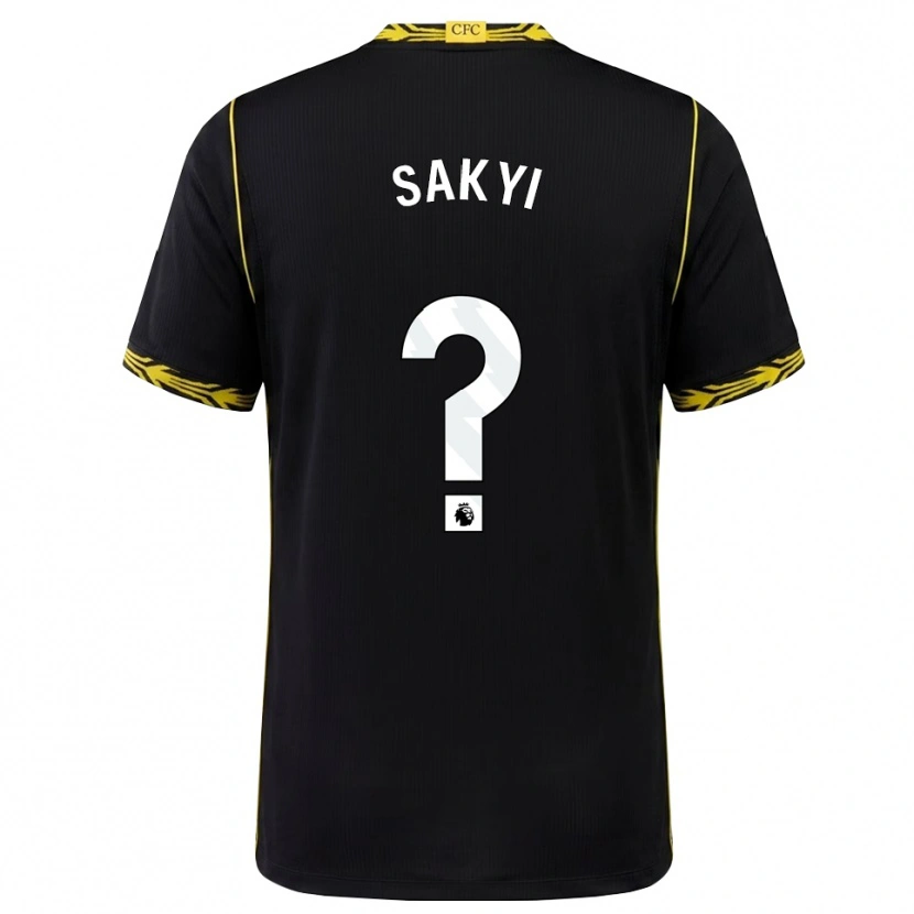 Danxen Enfant Maillot Samuel Rak-Sakyi #0 Noir Jaune Tenues Extérieur 2026/27 T-Shirt