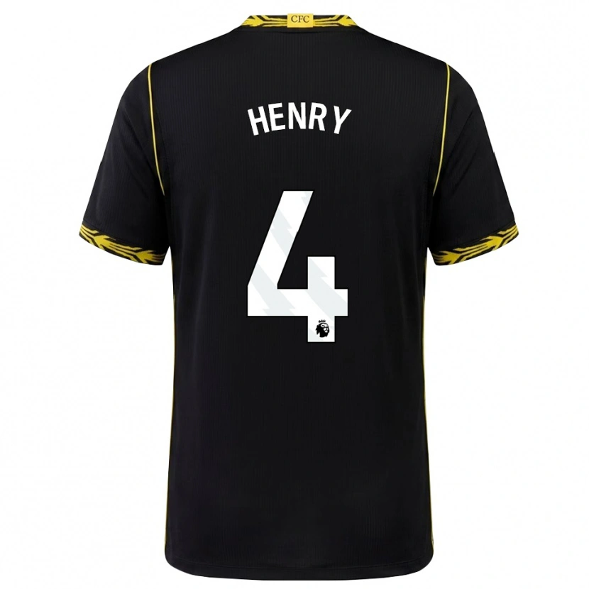 Danxen Enfant Maillot Josh Henry #4 Noir Jaune Tenues Extérieur 2026/27 T-Shirt