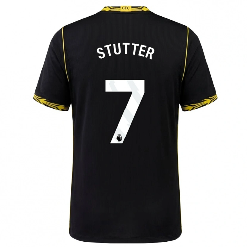 Danxen Enfant Maillot Ronnie Stutter #7 Noir Jaune Tenues Extérieur 2026/27 T-Shirt