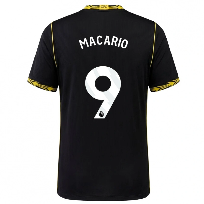 Danxen Enfant Maillot Catarina Macario #9 Noir Jaune Tenues Extérieur 2026/27 T-Shirt