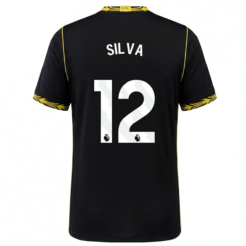 Danxen Enfant Maillot Isago Silva #12 Noir Jaune Tenues Extérieur 2026/27 T-Shirt