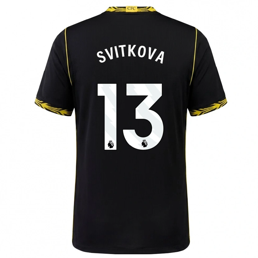 Danxen Enfant Maillot Katerina Svitkova #13 Noir Jaune Tenues Extérieur 2026/27 T-Shirt