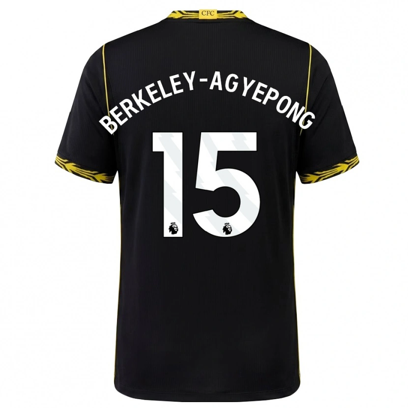 Danxen Enfant Maillot Jeremiah Berkeley-Agyepong #15 Noir Jaune Tenues Extérieur 2026/27 T-Shirt