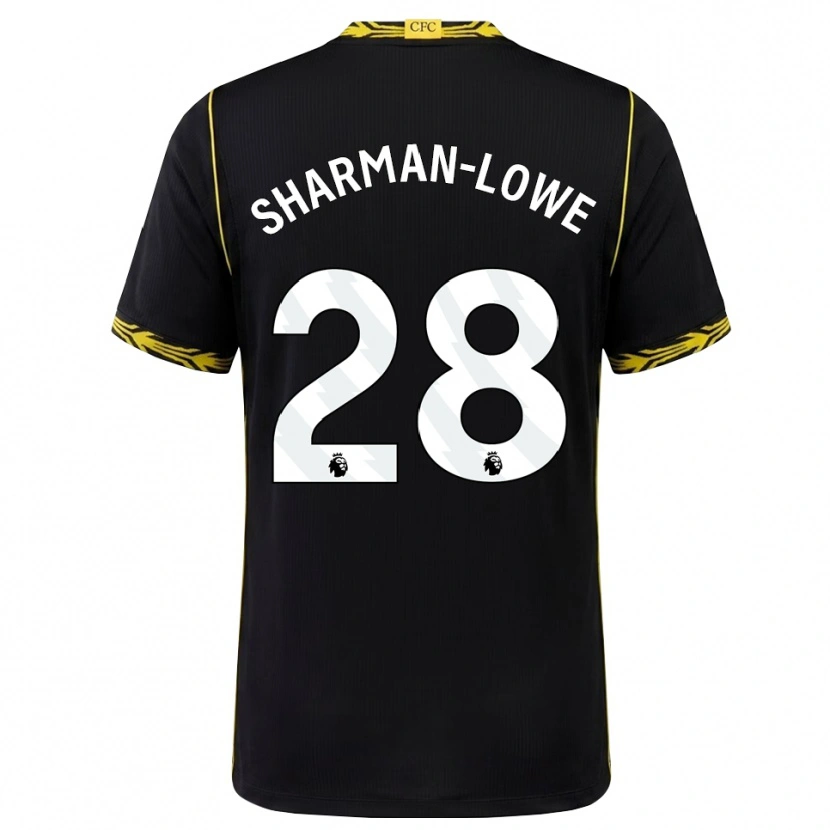 Danxen Enfant Maillot Teddy Sharman-Lowe #28 Noir Jaune Tenues Extérieur 2026/27 T-Shirt