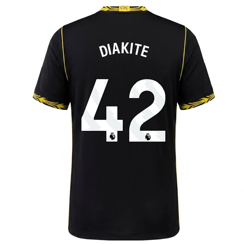 Danxen Enfant Maillot Calvin Diakite #42 Noir Jaune Tenues Extérieur 2026/27 T-Shirt