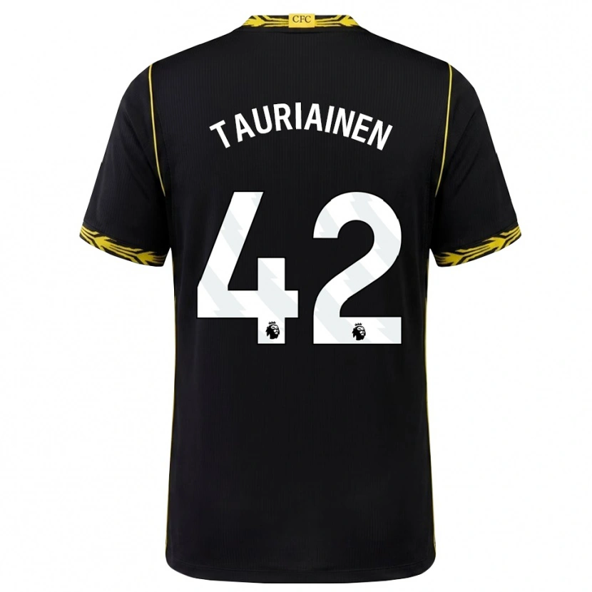Danxen Enfant Maillot Jimi Tauriainen #42 Noir Jaune Tenues Extérieur 2026/27 T-Shirt