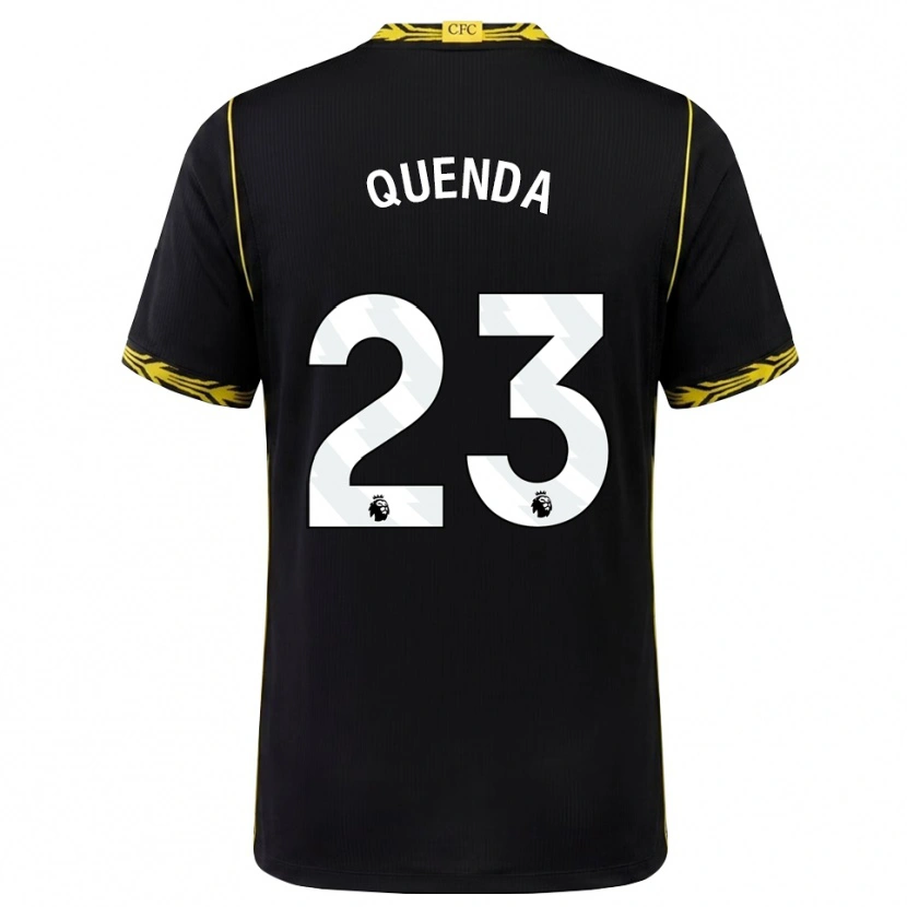 Danxen Enfant Maillot Geovany Quenda #23 Noir Jaune Tenues Extérieur 2026/27 T-Shirt