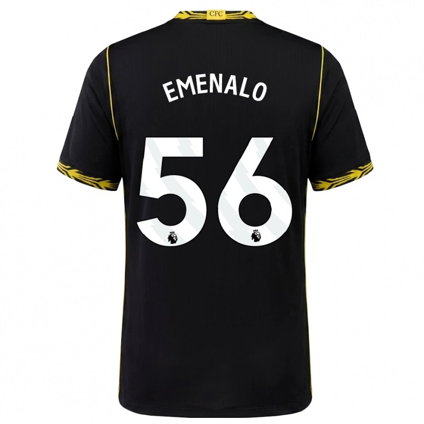 Danxen Enfant Maillot Landon Emenalo #56 Noir Jaune Tenues Extérieur 2026/27 T-Shirt