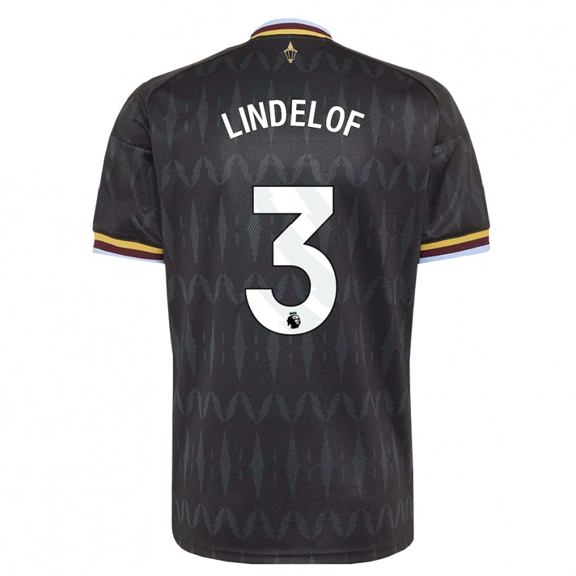 Danxen Enfant Maillot Victor Lindelöf #3 Cornflowerblue Noir Jaune Tenues Extérieur 2026/27 T-Shirt