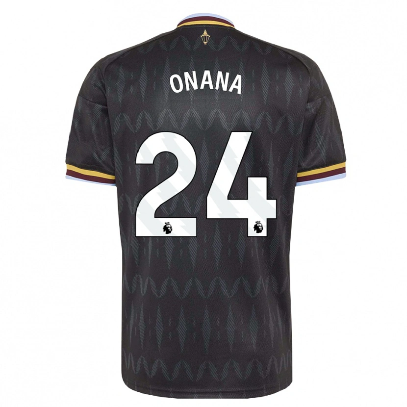 Danxen Enfant Maillot Amadou Onana #24 Cornflowerblue Noir Jaune Tenues Extérieur 2026/27 T-Shirt