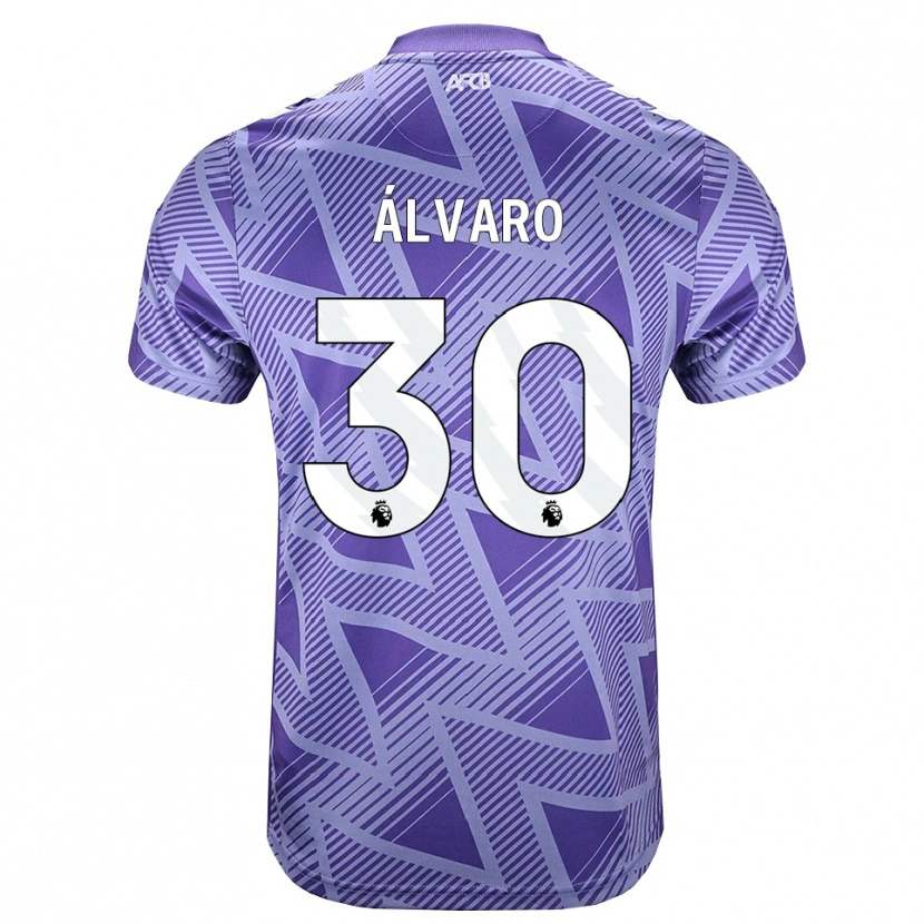 Danxen Enfant Maillot Álvaro Rodríguez #30 Palevioletred Blanc Tenues Extérieur 2026/27 T-Shirt