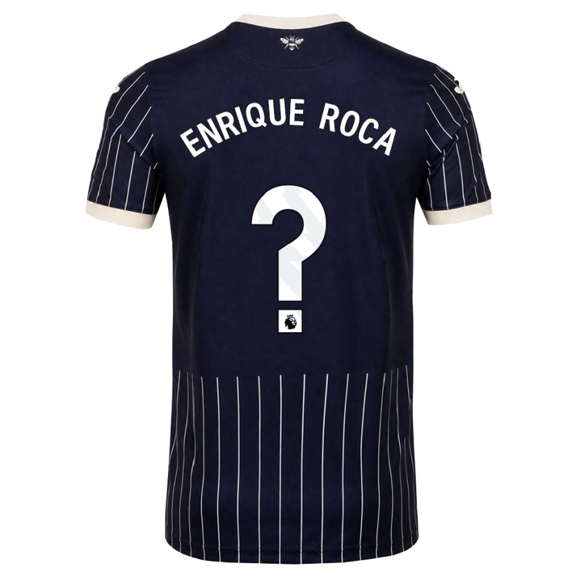 Danxen Enfant Maillot Enrique Roca #0 Noir Blanc Tenues Extérieur 2026/27 T-Shirt