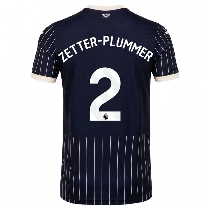 Danxen Enfant Maillot Josh Zetter-Plummer #2 Noir Blanc Tenues Extérieur 2026/27 T-Shirt