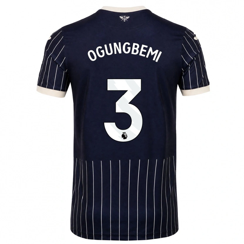 Danxen Enfant Maillot Nathaniel Ogungbemi #3 Noir Blanc Tenues Extérieur 2026/27 T-Shirt
