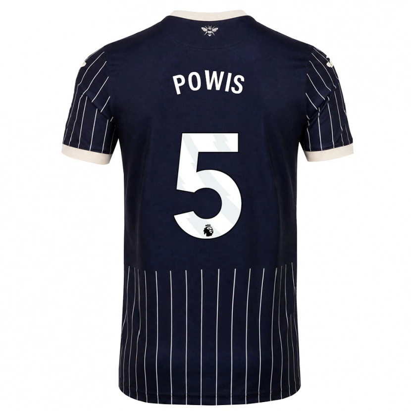 Danxen Enfant Maillot Isaiah Powis #5 Noir Blanc Tenues Extérieur 2026/27 T-Shirt