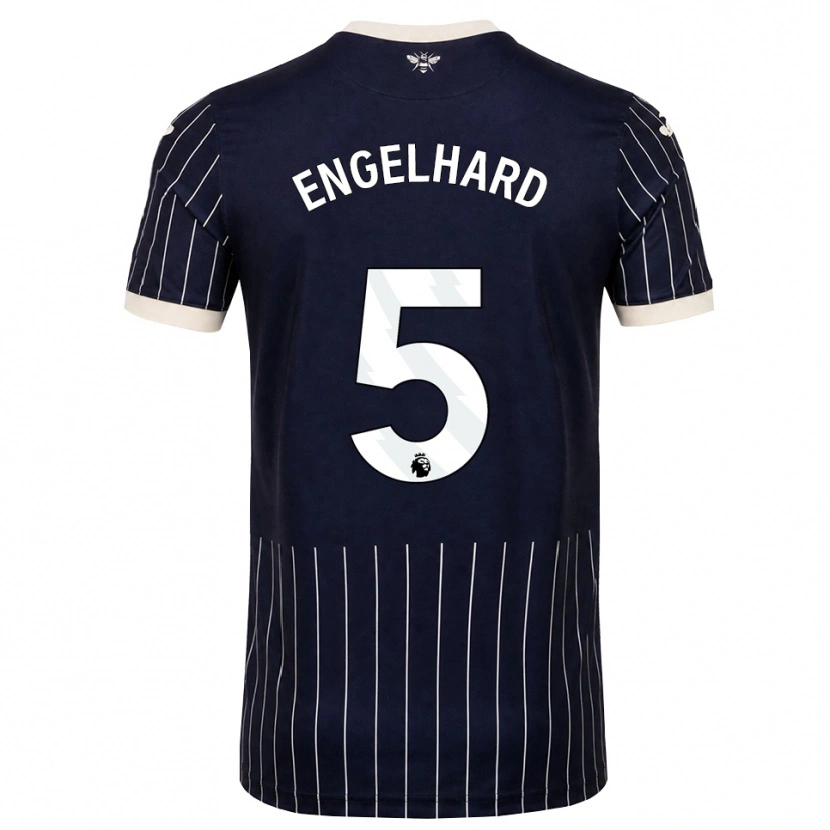 Danxen Enfant Maillot Carolin Engelhard #5 Noir Blanc Tenues Extérieur 2026/27 T-Shirt