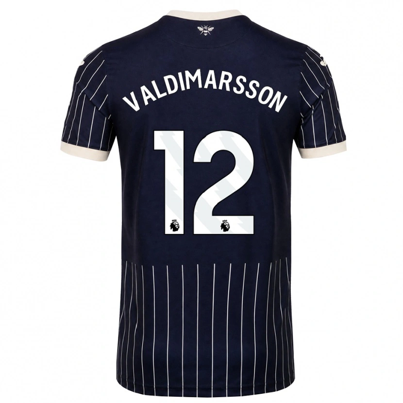 Danxen Enfant Maillot Hákon Valdimarsson #12 Noir Blanc Tenues Extérieur 2026/27 T-Shirt