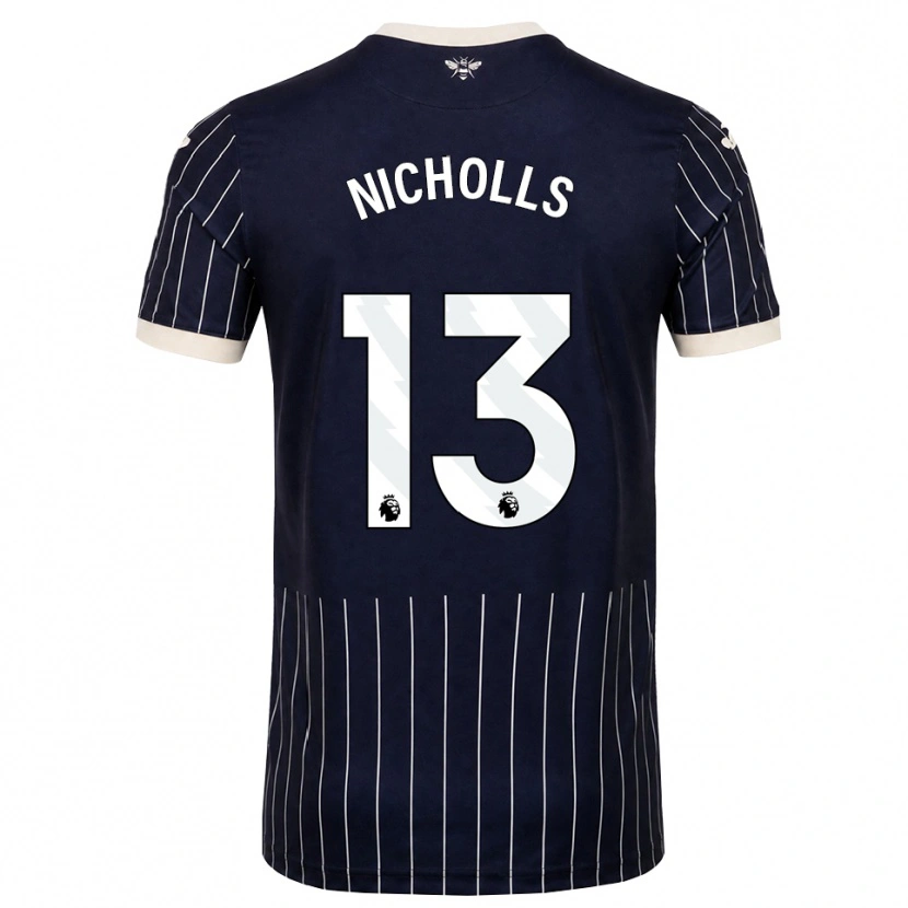 Danxen Enfant Maillot Layton Nicholls #13 Noir Blanc Tenues Extérieur 2026/27 T-Shirt