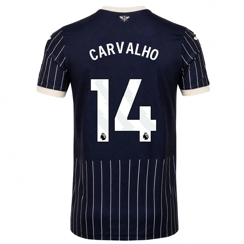 Danxen Enfant Maillot Fábio Carvalho #14 Noir Blanc Tenues Extérieur 2026/27 T-Shirt
