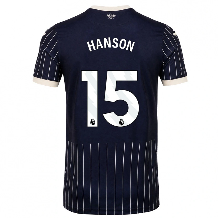 Danxen Enfant Maillot Jacob Hanson #15 Noir Blanc Tenues Extérieur 2026/27 T-Shirt