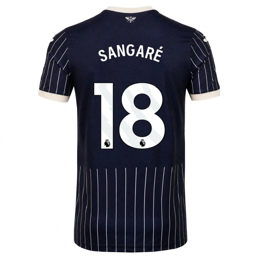 Danxen Enfant Maillot Mamadou Sangaré #18 Noir Blanc Tenues Extérieur 2026/27 T-Shirt