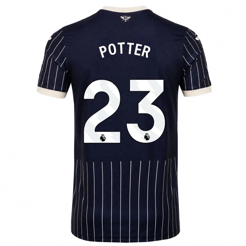 Danxen Enfant Maillot Lucy Potter #23 Noir Blanc Tenues Extérieur 2026/27 T-Shirt