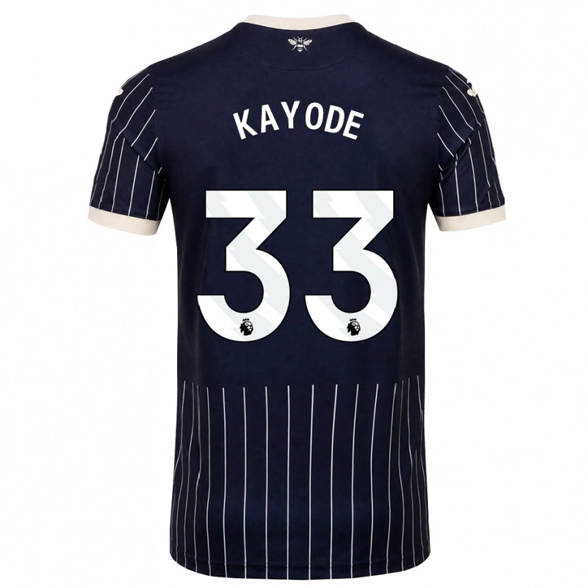 Danxen Enfant Maillot Michael Kayode #33 Noir Blanc Tenues Extérieur 2026/27 T-Shirt