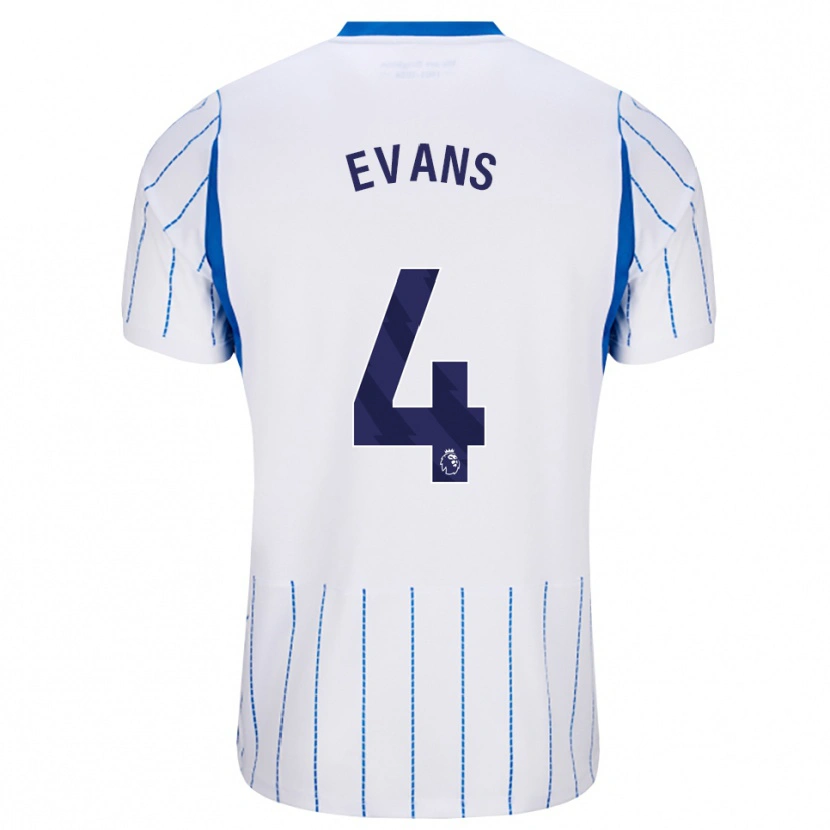 Danxen Enfant Maillot Jake Evans #4 Dodgerblue Blanc Tenues Extérieur 2026/27 T-Shirt