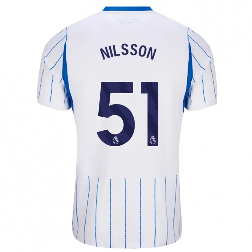 Danxen Enfant Maillot Casper Nilsson #51 Dodgerblue Blanc Tenues Extérieur 2026/27 T-Shirt