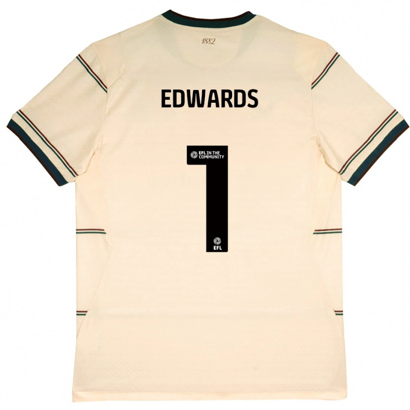 Danxen Enfant Maillot Connor Edwards #1 Beige Bourgogne Tenues Extérieur 2026/27 T-Shirt