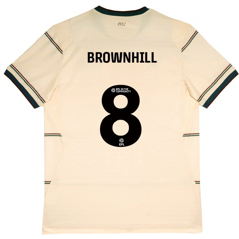 Danxen Enfant Maillot Josh Brownhill #8 Beige Bourgogne Tenues Extérieur 2026/27 T-Shirt