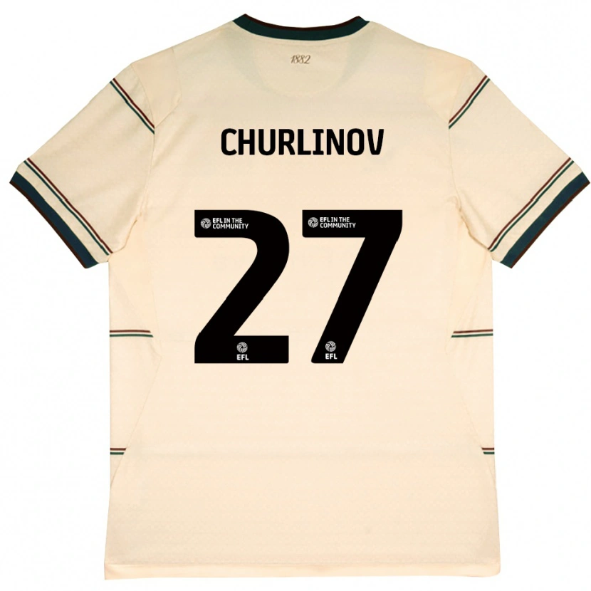 Danxen Enfant Maillot Darko Churlinov #27 Beige Bourgogne Tenues Extérieur 2026/27 T-Shirt