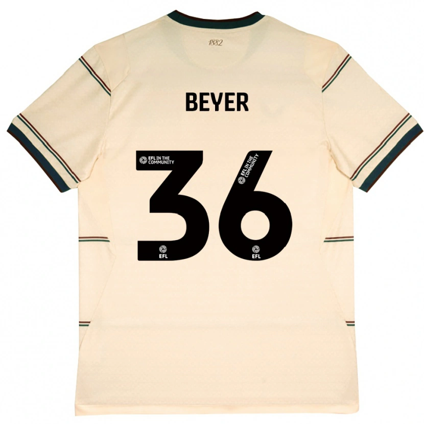 Danxen Enfant Maillot Jordan Beyer #36 Beige Bourgogne Tenues Extérieur 2026/27 T-Shirt