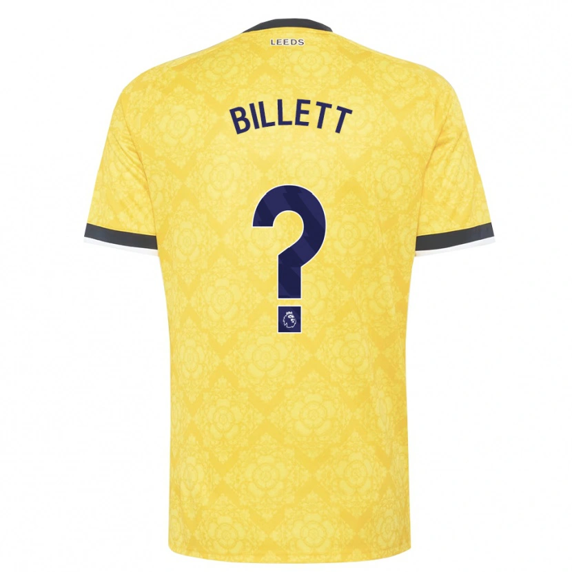 Danxen Enfant Maillot Joe Billett #0 Jaune Blanc Noir Tenues Extérieur 2026/27 T-Shirt