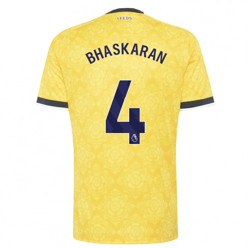 Danxen Enfant Maillot Joe Bhaskaran #4 Jaune Blanc Noir Tenues Extérieur 2026/27 T-Shirt