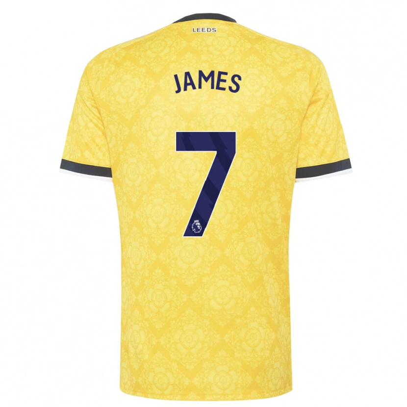 Danxen Enfant Maillot Daniel James #7 Jaune Blanc Noir Tenues Extérieur 2026/27 T-Shirt