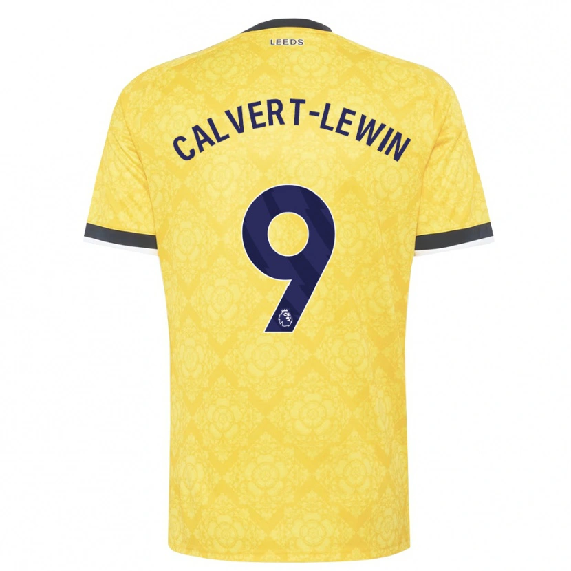 Danxen Enfant Maillot Dominic Calvert-Lewin #9 Jaune Blanc Noir Tenues Extérieur 2026/27 T-Shirt