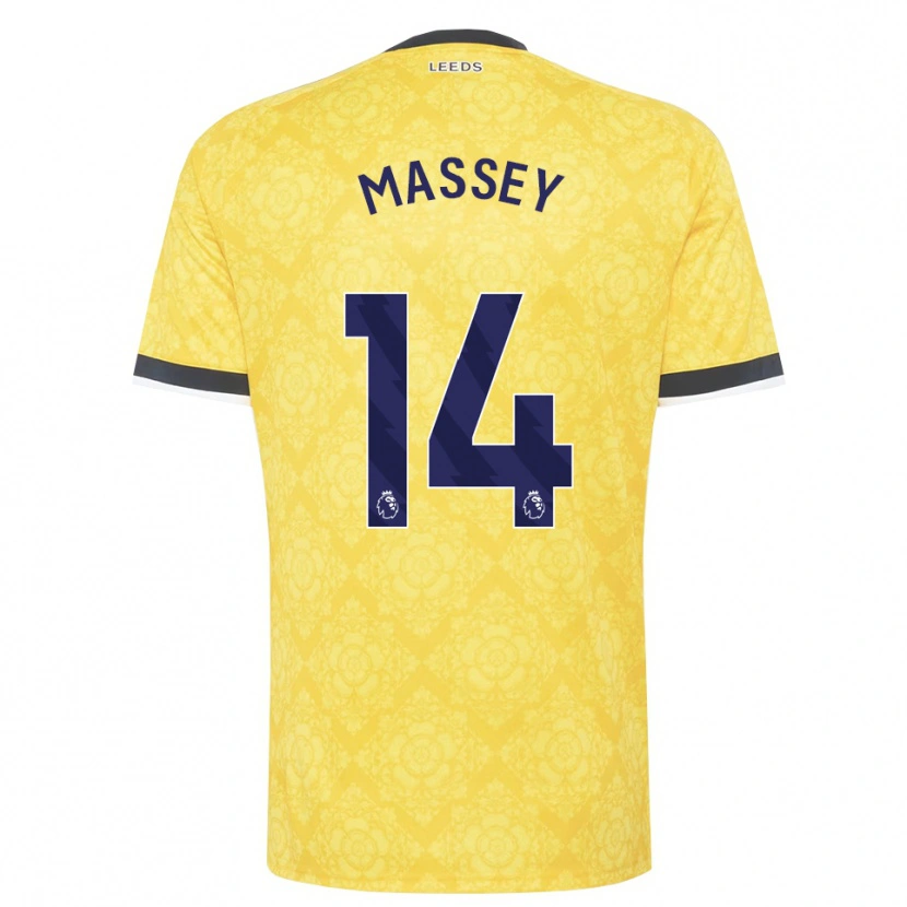 Danxen Enfant Maillot Alexander Massey #14 Jaune Blanc Noir Tenues Extérieur 2026/27 T-Shirt