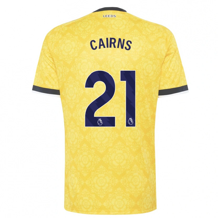 Danxen Enfant Maillot Alex Cairns #21 Jaune Blanc Noir Tenues Extérieur 2026/27 T-Shirt
