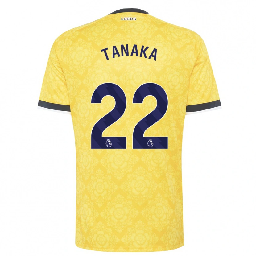 Danxen Enfant Maillot Ao Tanaka #22 Jaune Blanc Noir Tenues Extérieur 2026/27 T-Shirt