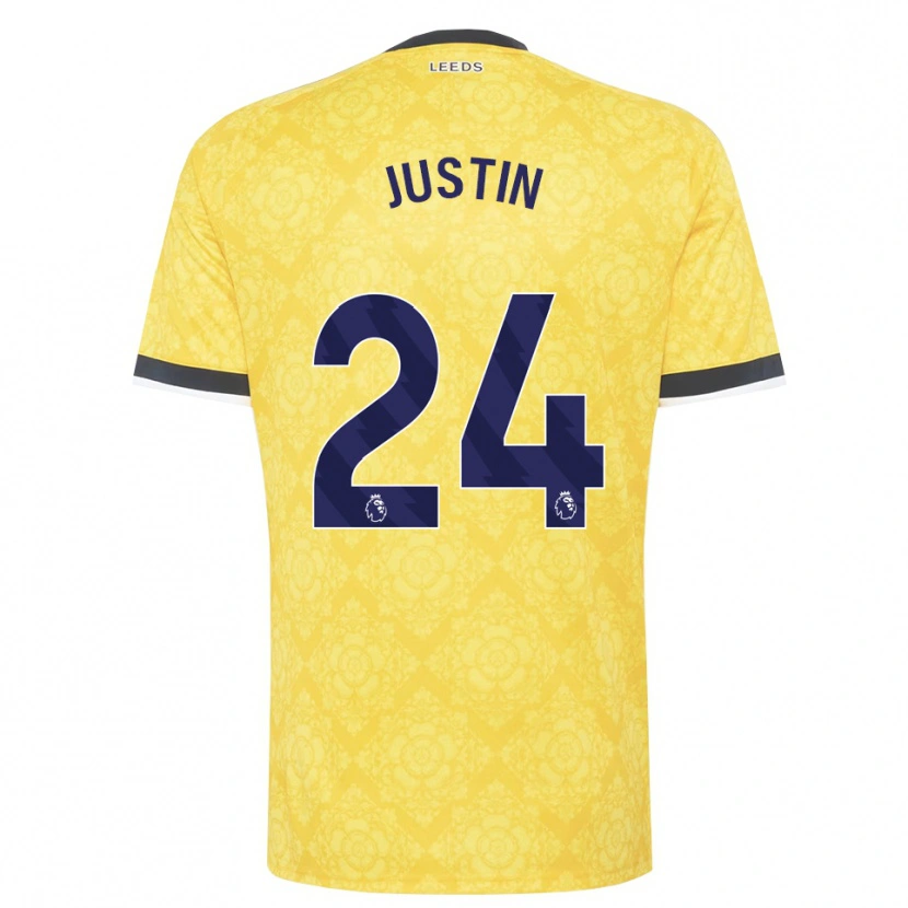 Danxen Enfant Maillot James Justin #24 Jaune Blanc Noir Tenues Extérieur 2026/27 T-Shirt