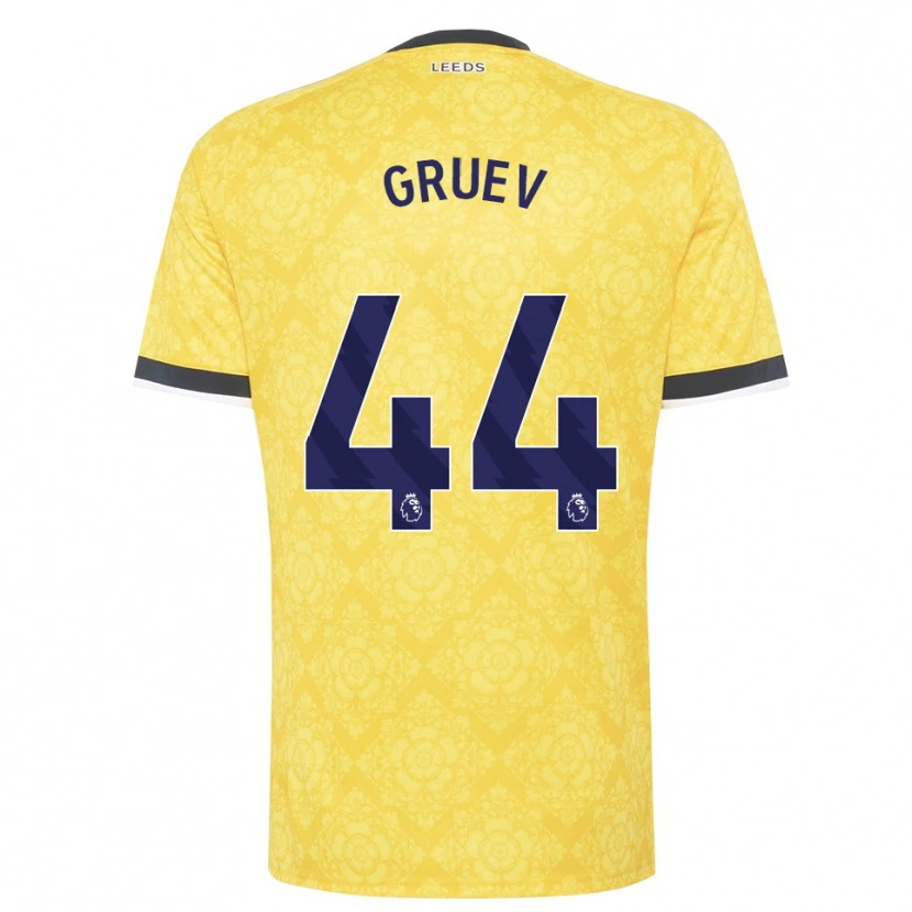 Danxen Enfant Maillot Ilia Gruev #44 Jaune Blanc Noir Tenues Extérieur 2026/27 T-Shirt